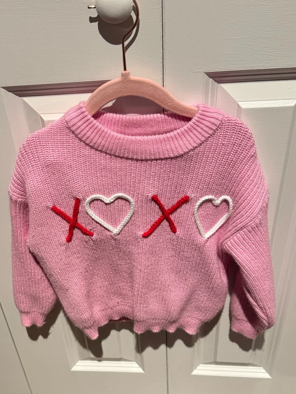 Mia Belle Girls Toddler Valentine Heart Wrap Skirt Skort Denim Sweater Pink 3T